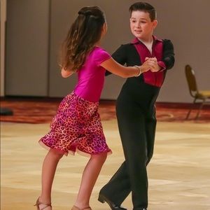 Ballroom dress.  Purple leopard print.